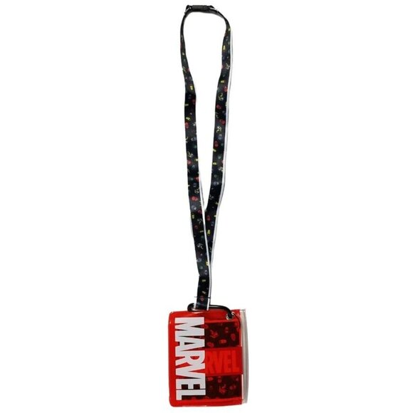 Bioworld Marvel Classic Superhero Logos Lanyard with ID Pouch (ages 14+) - Picture 2 of 8